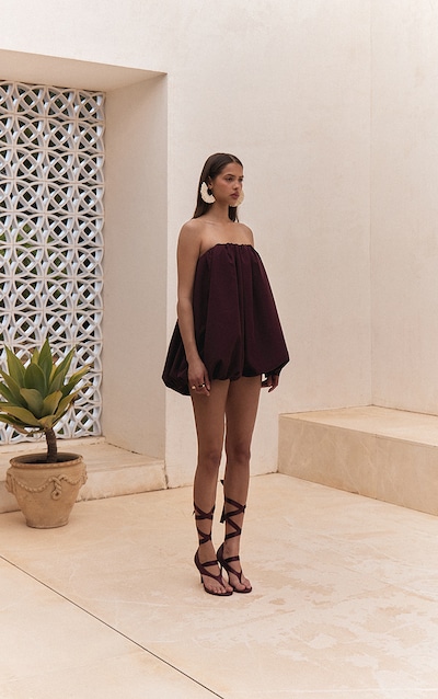 Dark Plum Puffball Playsuit