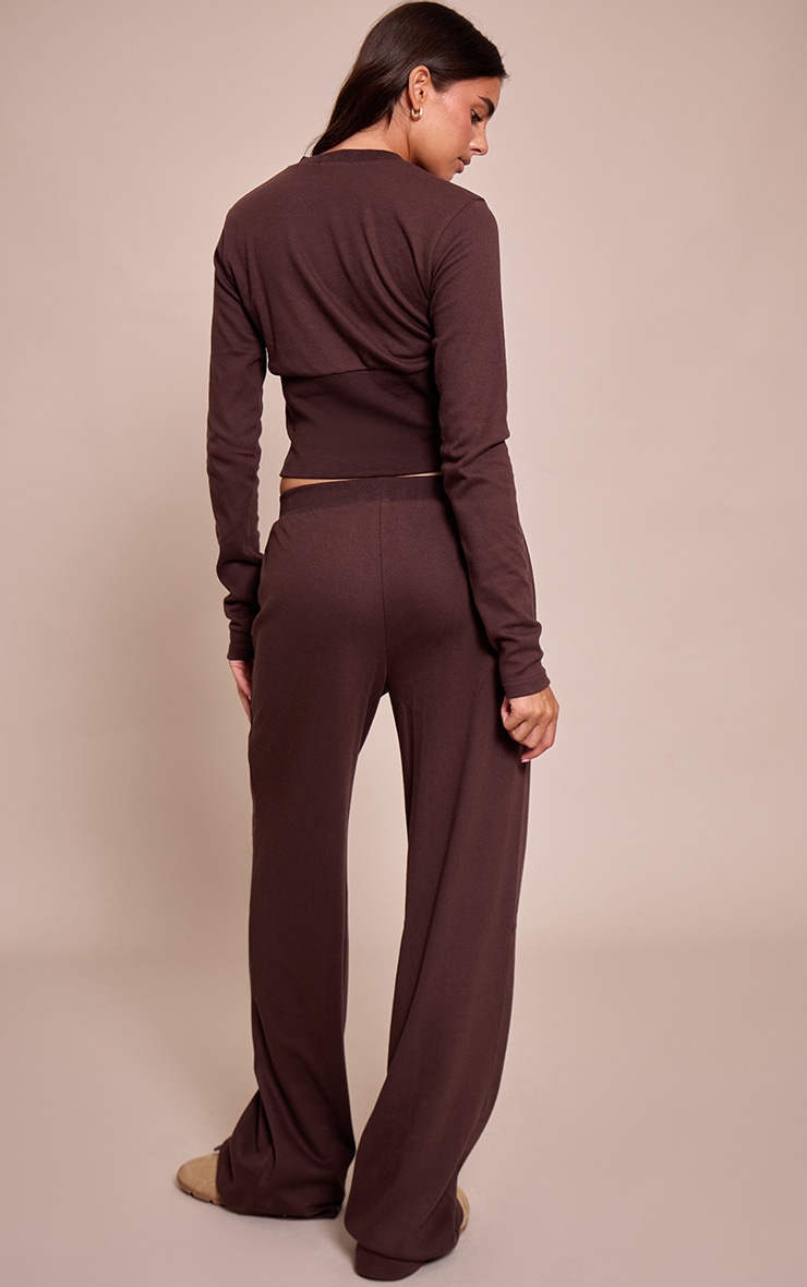 Dark Brown Super Soft Wide Leg Pants image 3