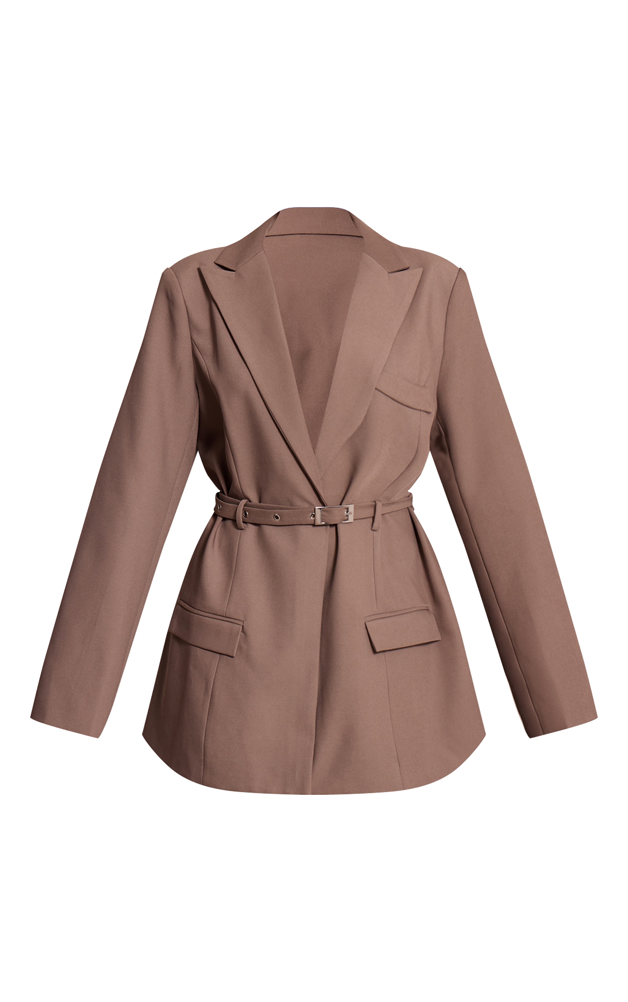 Robe blazer de tailleur tissée gris champignon image 5