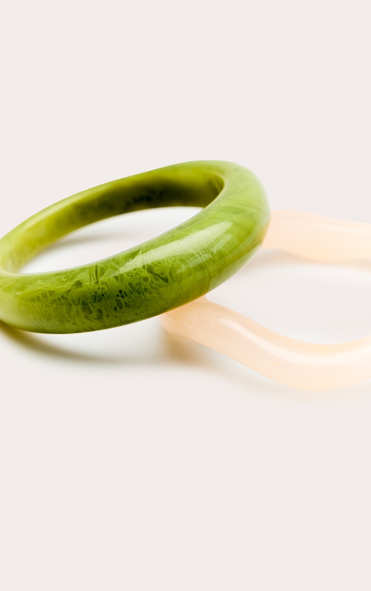 Baby Pink Jade Resin Bangle Multi Pack