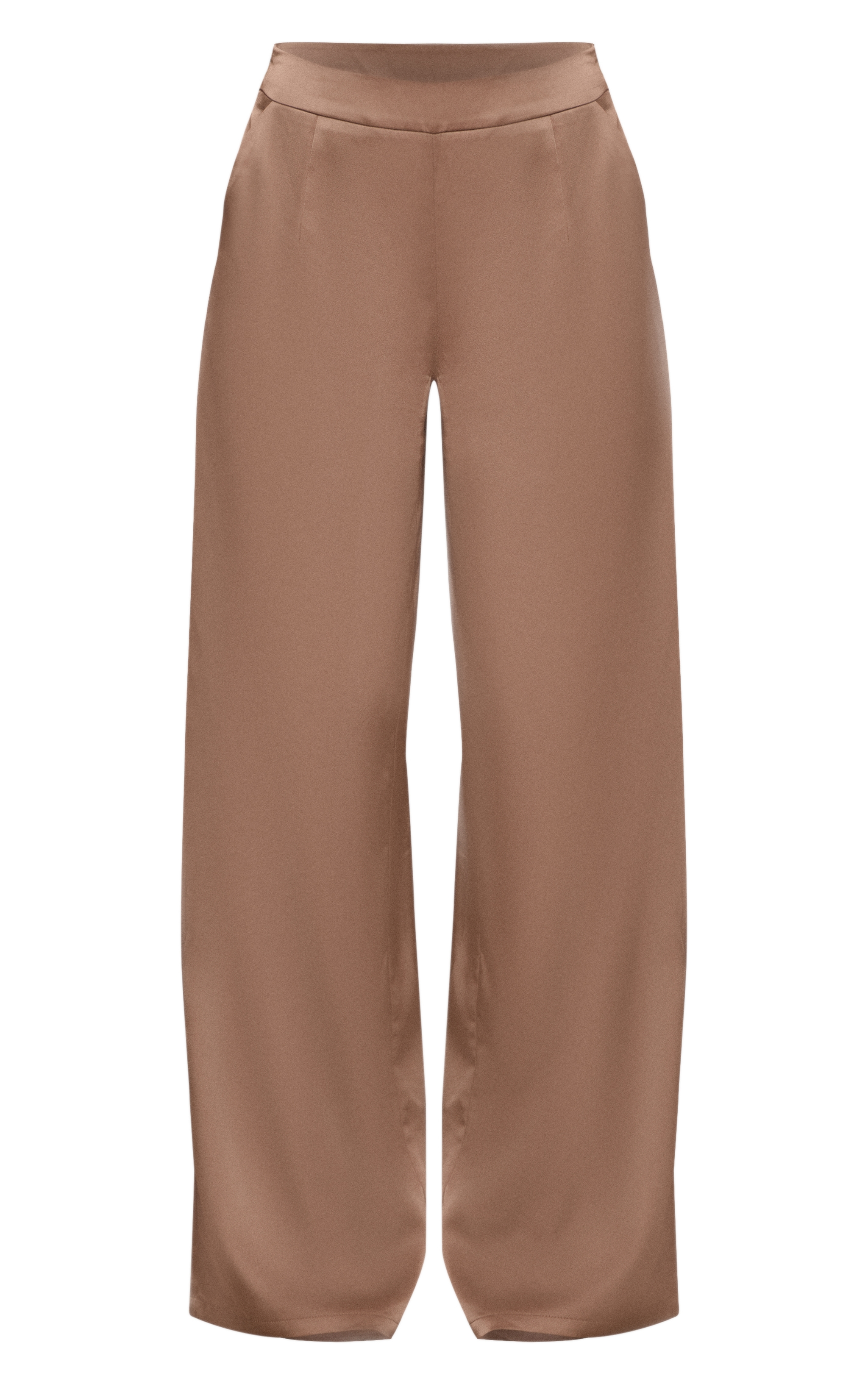 Light Brown Satin Wide Leg Pants image 5