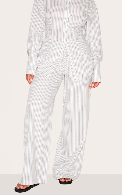 Shape Stone Striped Elasticated Waist Wide Leg Pants
