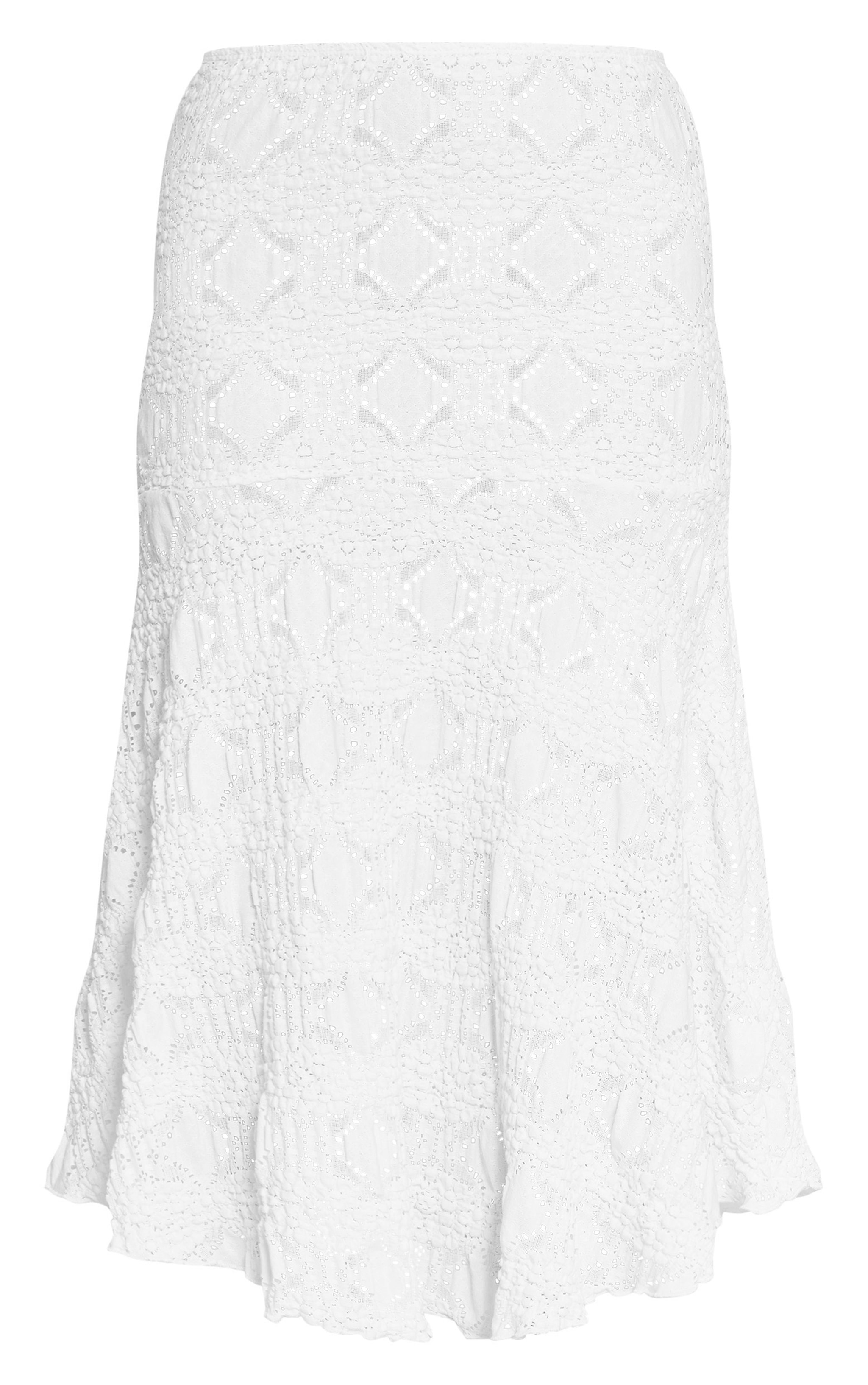 Cream Textured Lace Maxi Skirt image 5