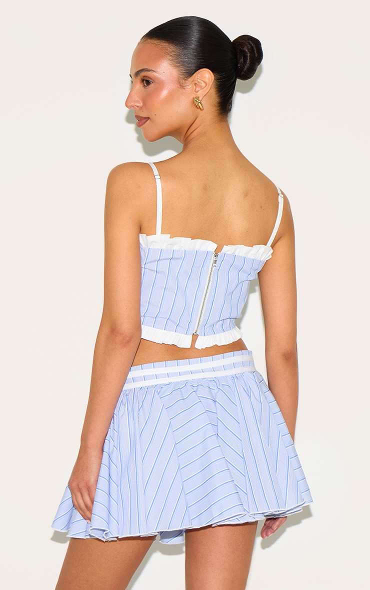 Petite Bralette structurée bleue et blanche à fines rayures image 2