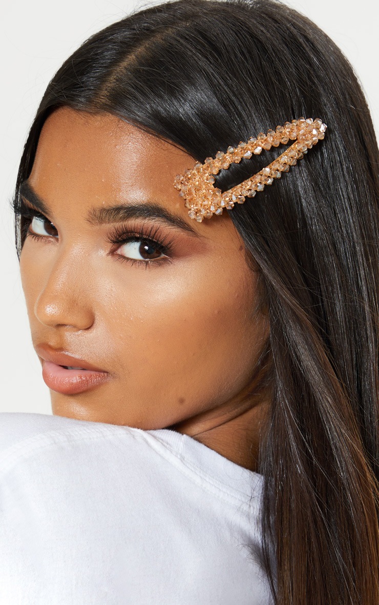 Gold Beaded Hair Clip