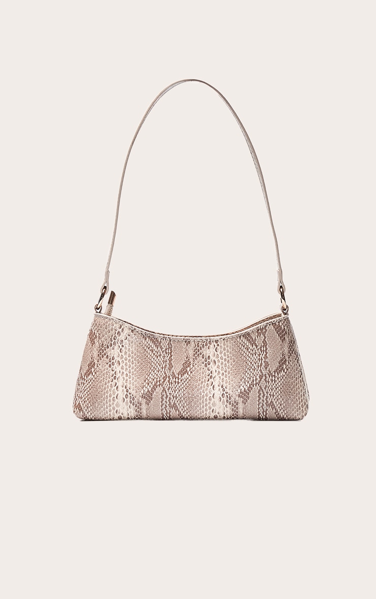 Natural Snake Print Shoulder Bag image 2