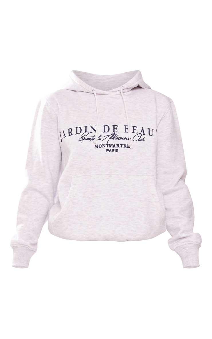 Petite Grey Graphic Detail Oversized Hoodie image 5