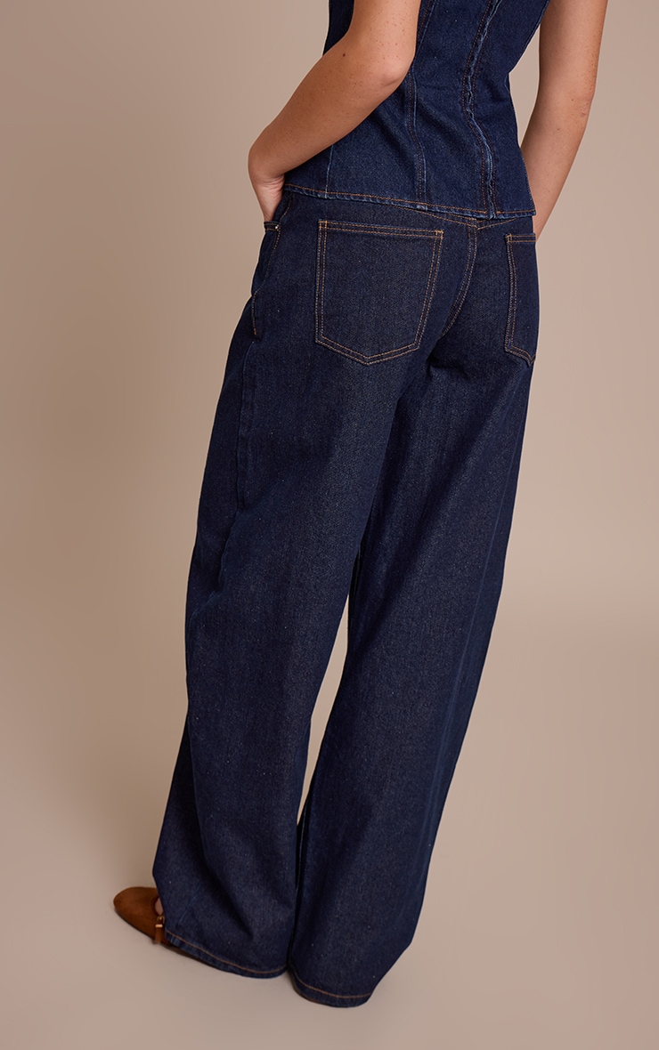 Indigo Low Rise Barrel Jeans image 3