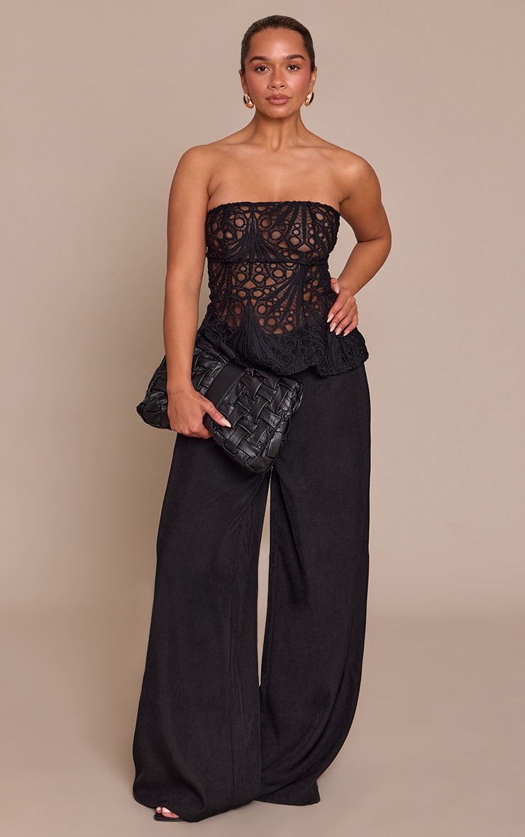 Shape Black Wide Leg Tailored Trousers