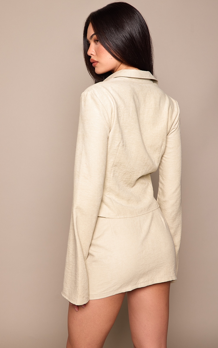 Sage Peach Skin Fitted Mini Skirt image 3