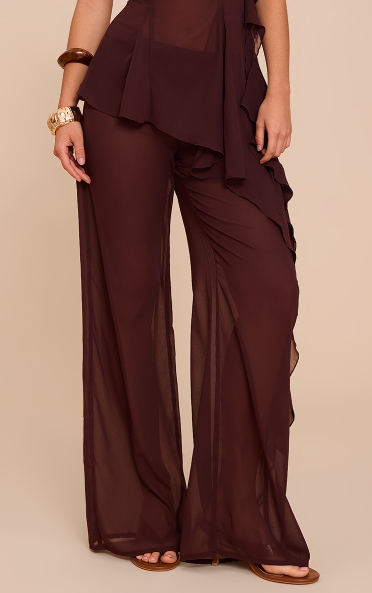  Plum Chiffon Straight Leg Pant image 2