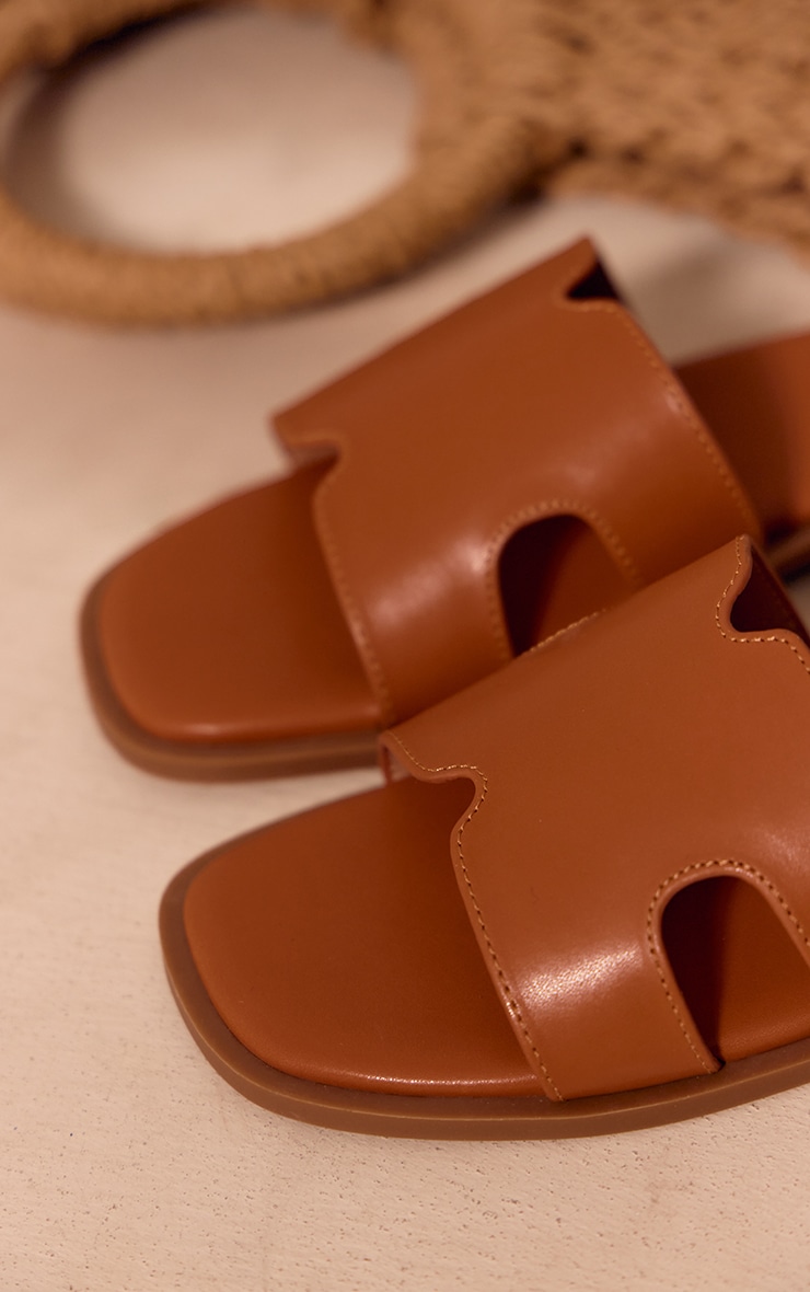 Tan Pu Square Toe Slider Sandals image 3