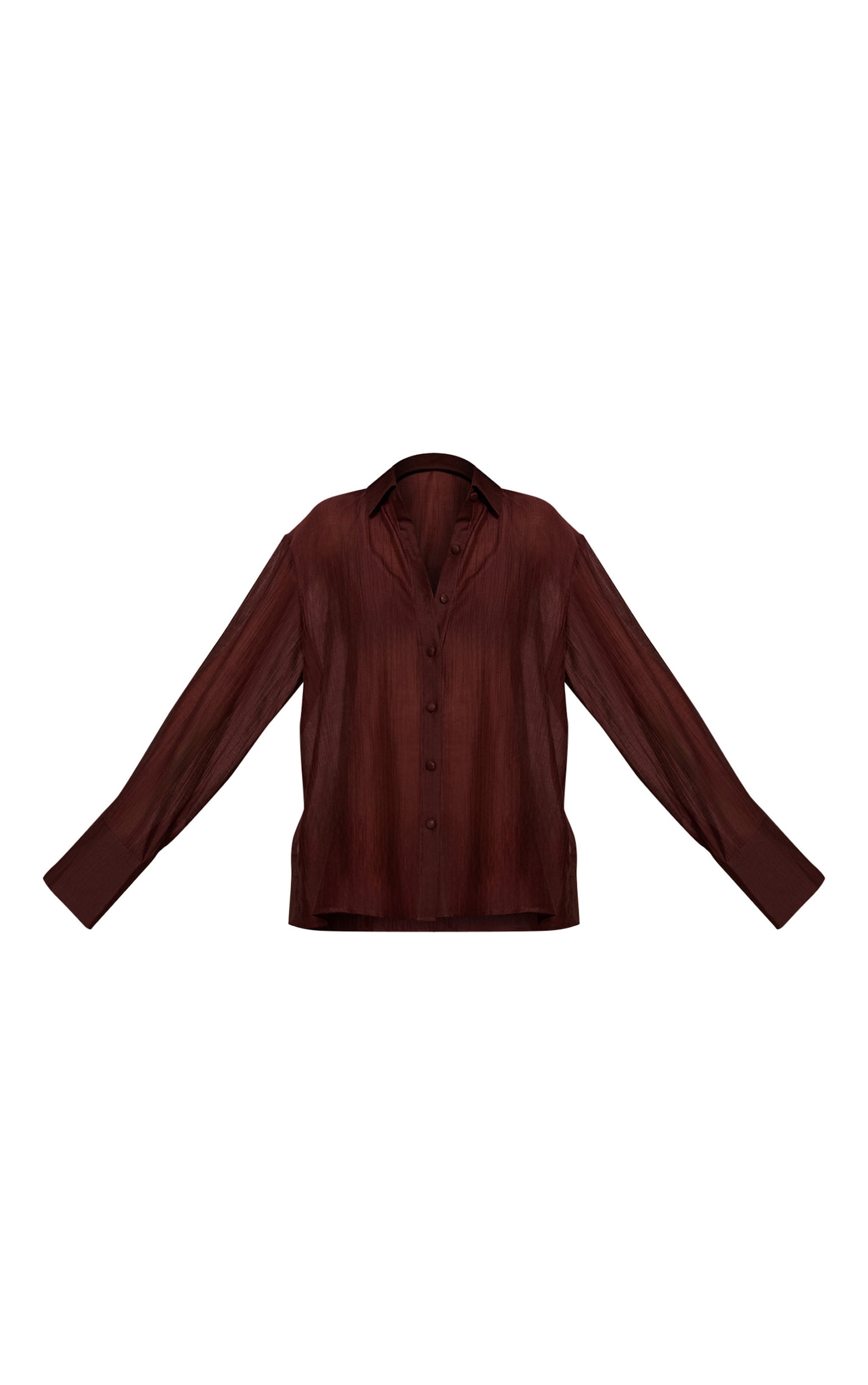  Chocolate Textured Oversized Deep Cuff Shirt image 5