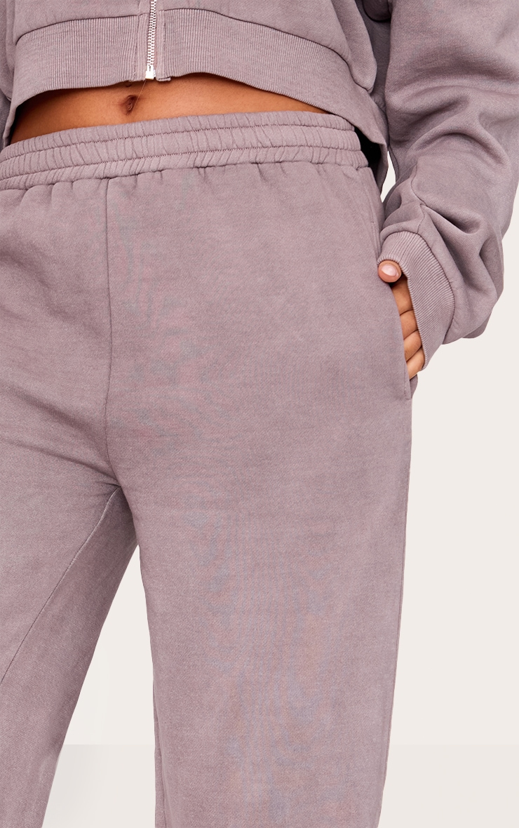 Tall Washed Brown Drawstring Wide Leg Track Pants image 4