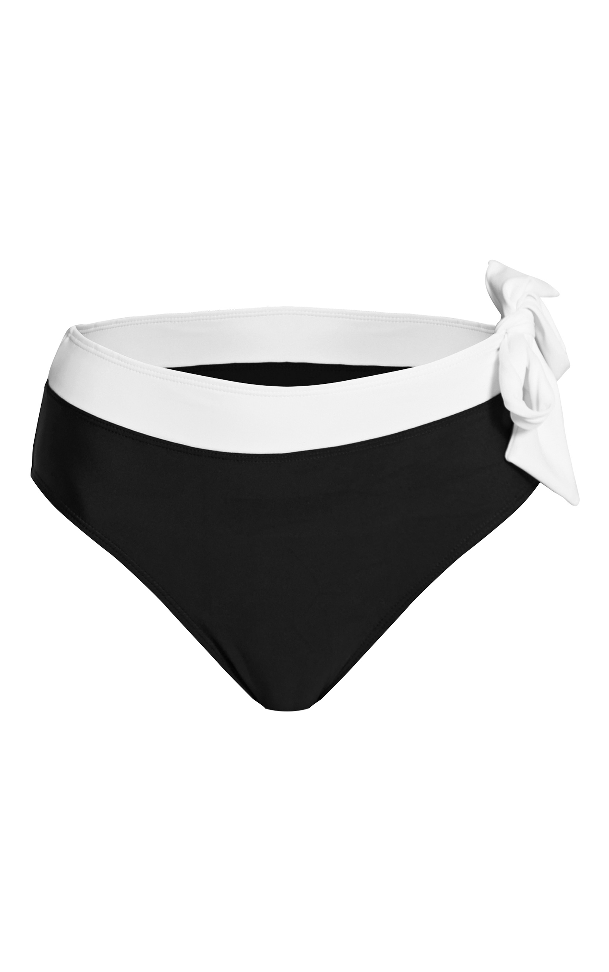 Black Contrast Detail High Waist Bikini Bottoms image 5