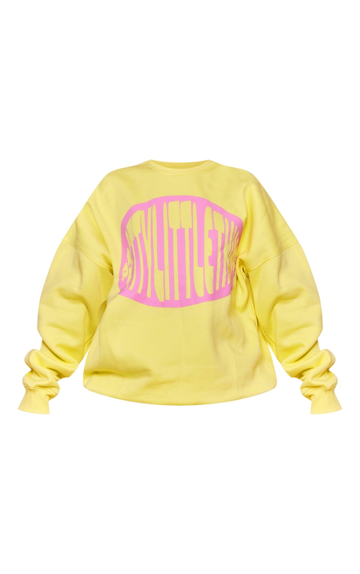 PRETTYLITTLETHING Lemon Oversized Printed Sweatshirt image 5