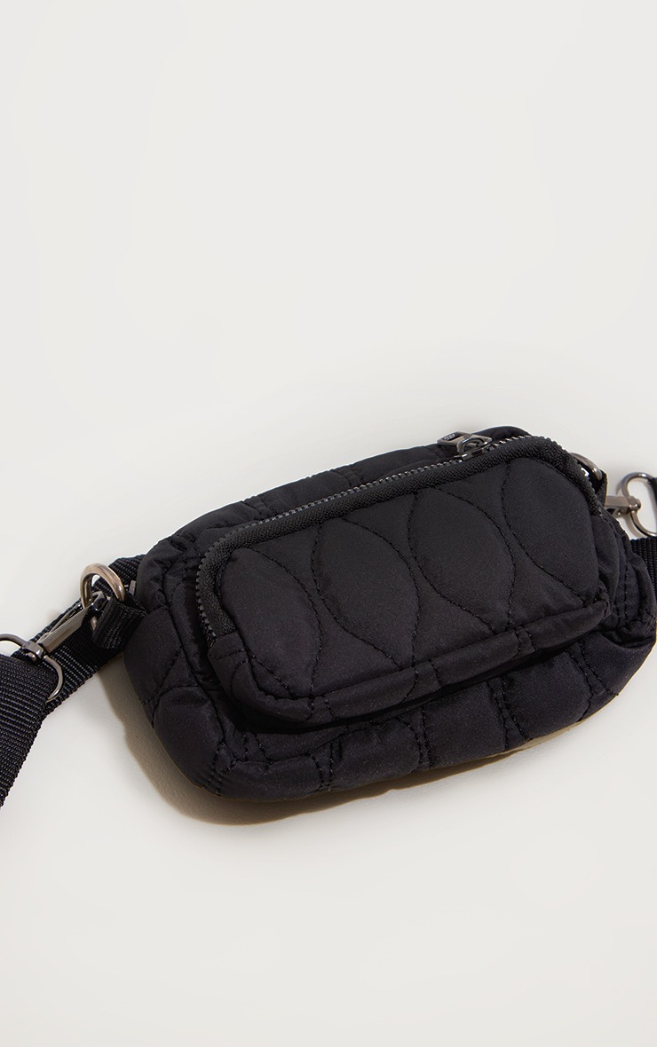 Black Wave Quilted Cross Body Bag image 3