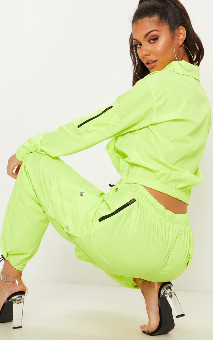 Lime Shell Zip Up Tracksuit Top PrettyLittleThing