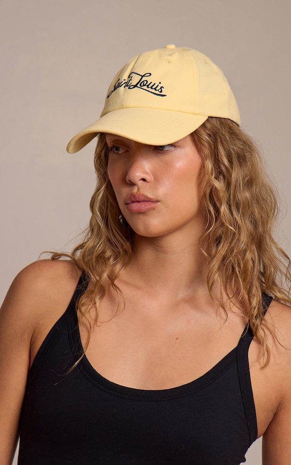 Casquette de baseball citron avec slogan Saint Louis