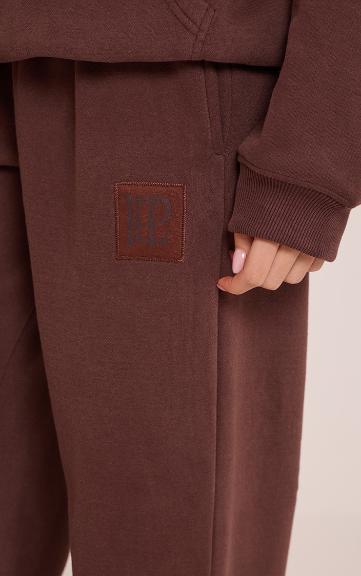 Chocolate PLT Badge Cotton Fleece Straight Leg Joggers image 4
