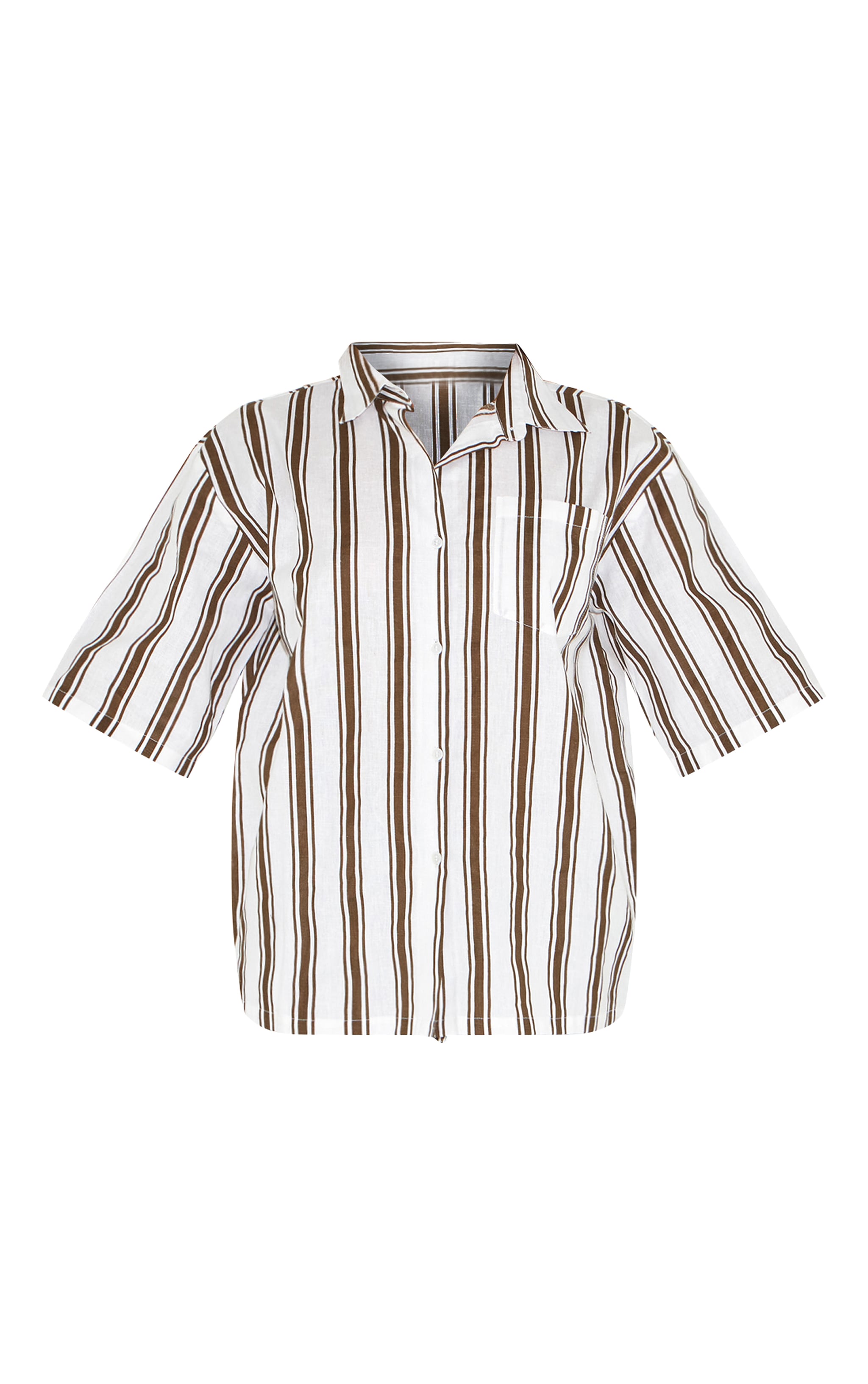 Tall Chemise oversize en effet lin beige à rayures image 5