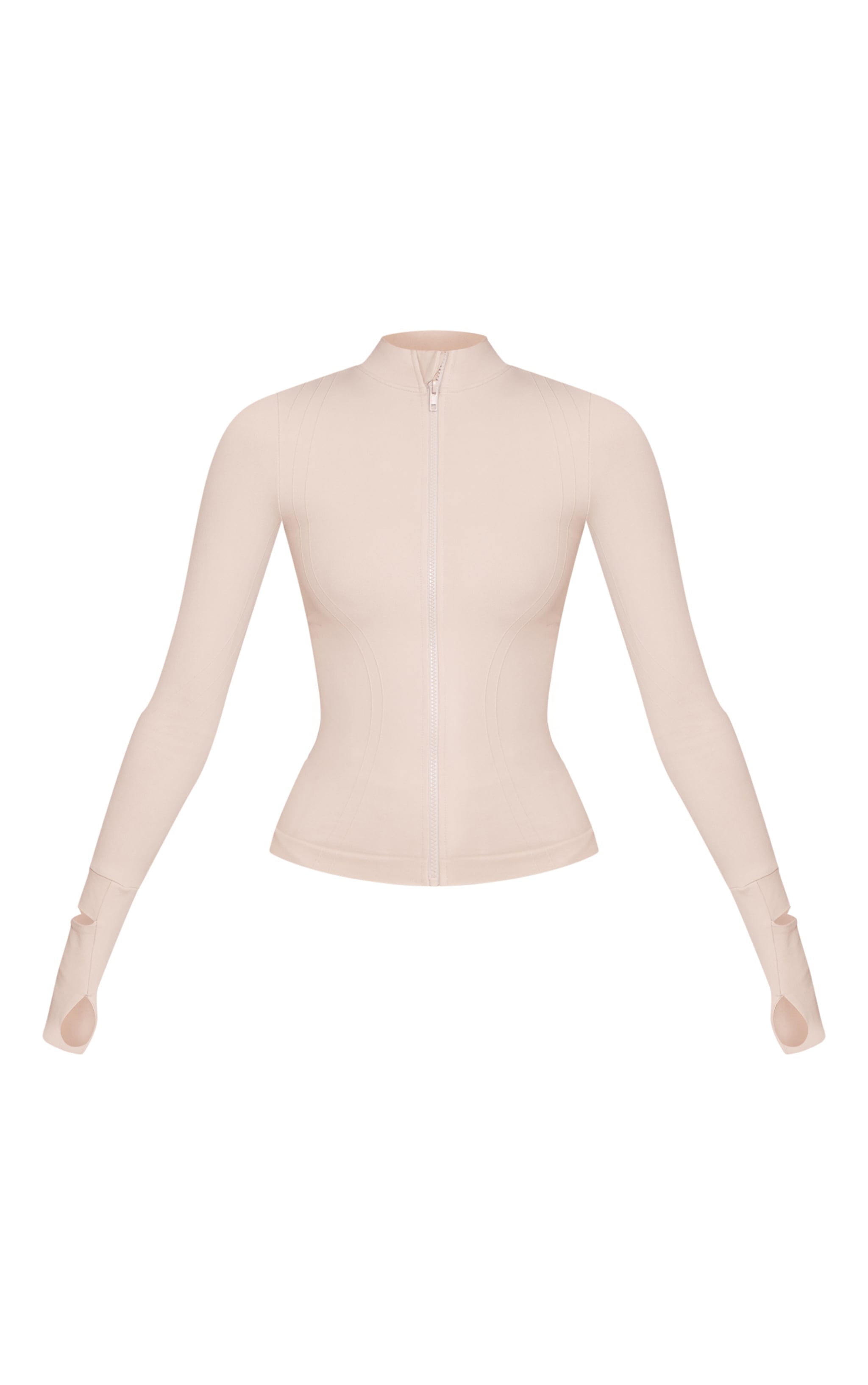 PLT Oatmeal Seamless Seam Detail Gym Jacket image 5