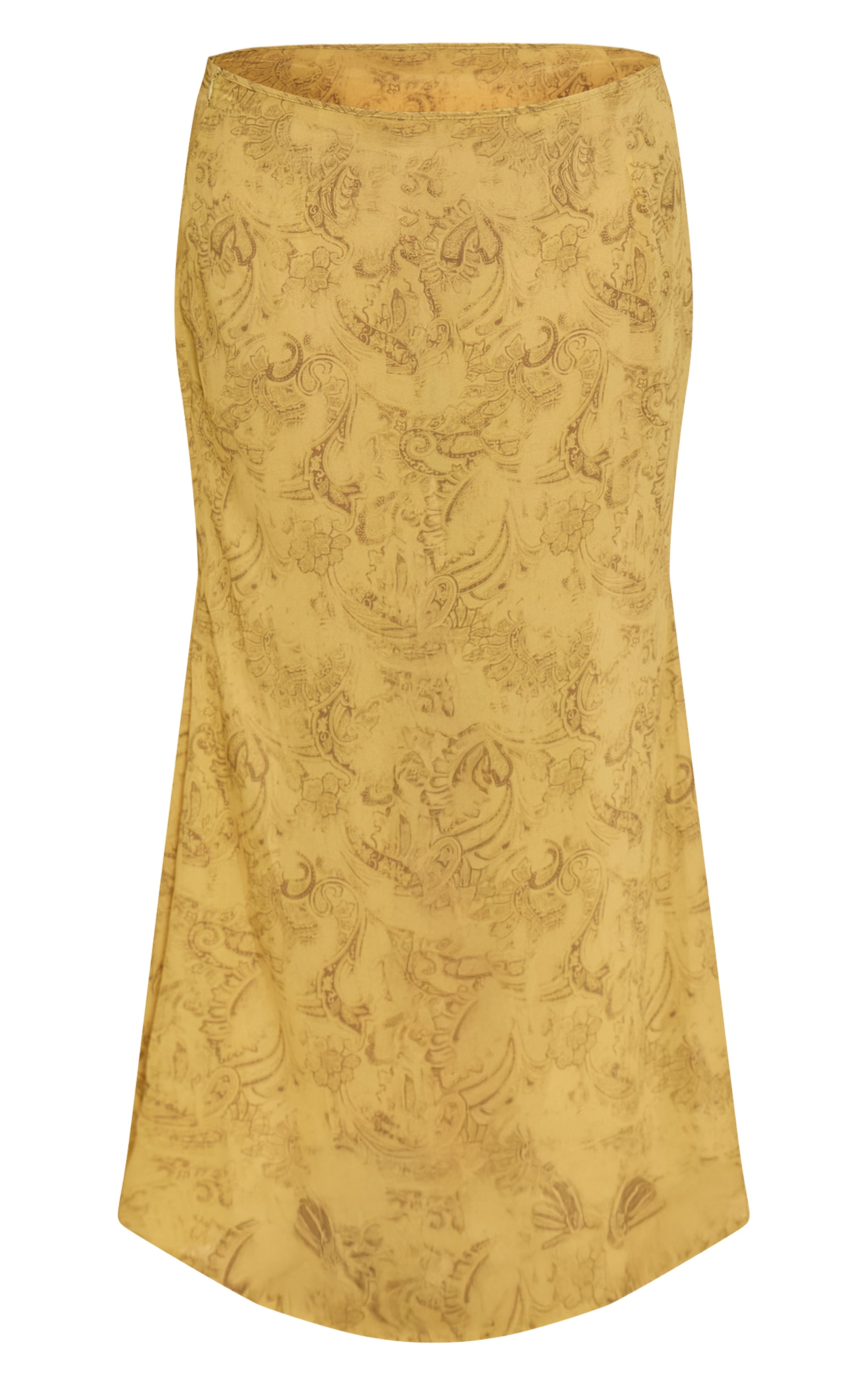 Plus Chartreuse Abstract Print Chiffon Fishtail Maxi Skirt image 5
