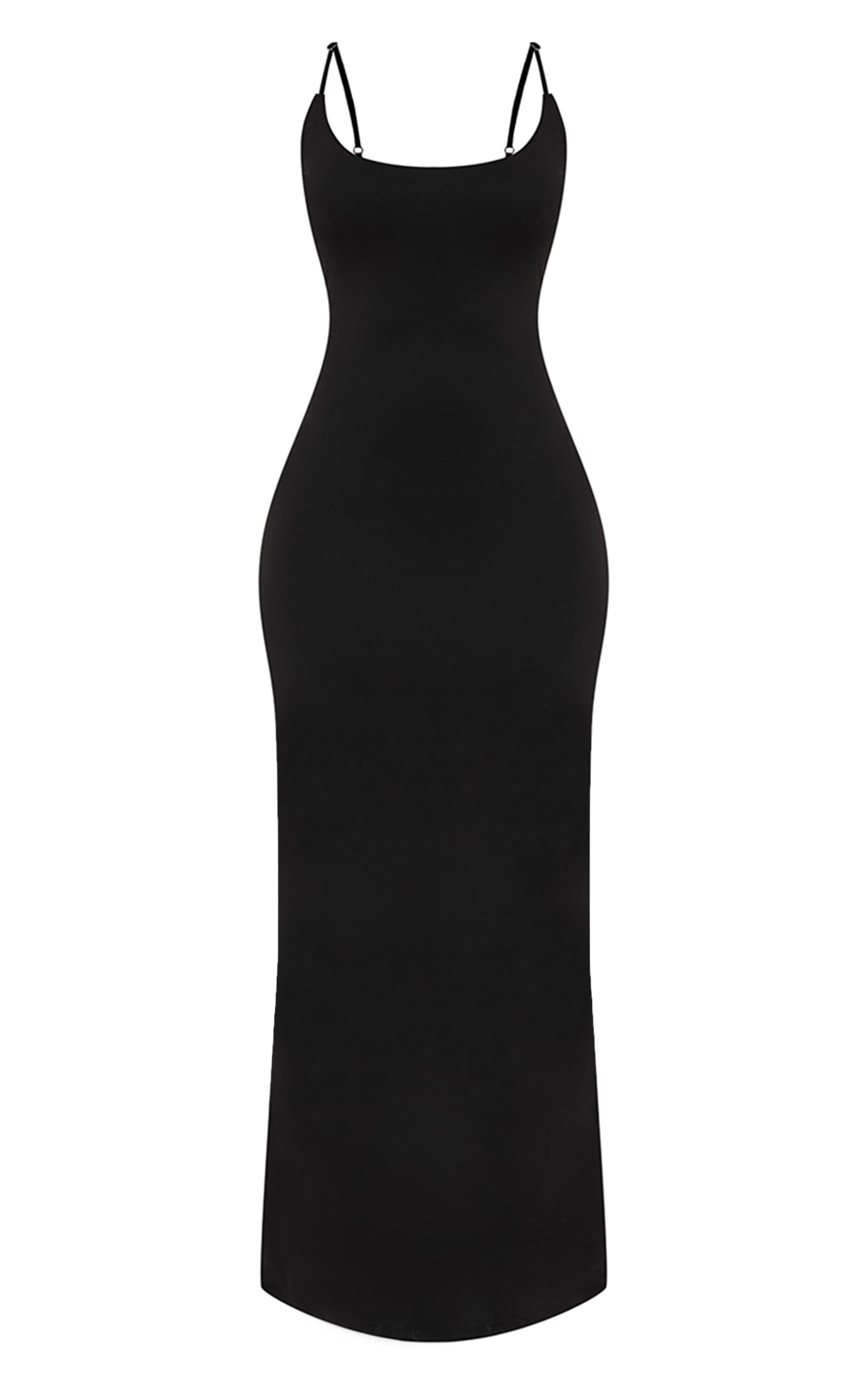 Petite Black Soft Touch Jersey Strappy Maxi Dress image 5