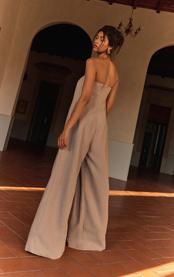 PLT Label Stone Pleat Detail Bandeau Wide Leg Jumpsuit image 2