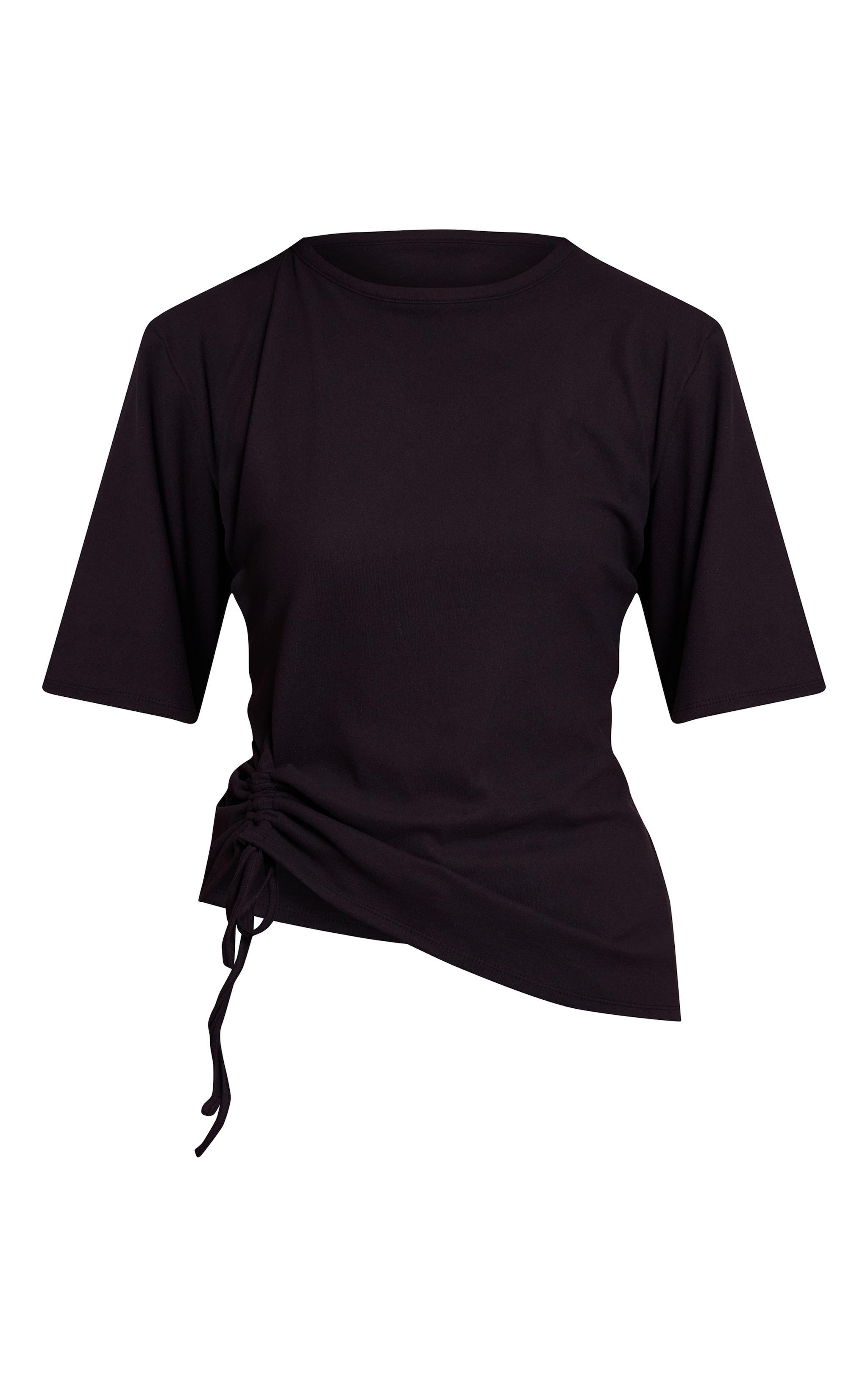 T-shirt oversize très doux noir froncé image 5
