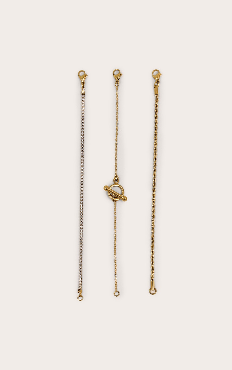 Gold Water Resistant Dainty Layered Bracelet image 2