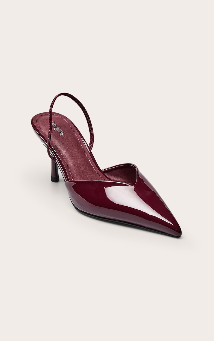 Burgundy Patent Pointed Toe Sling Back image 3