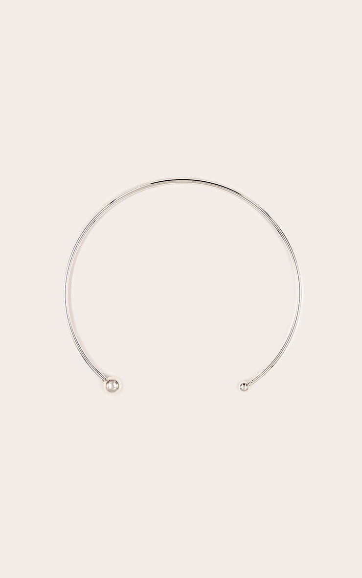 Collier rond lisse argenté image 2