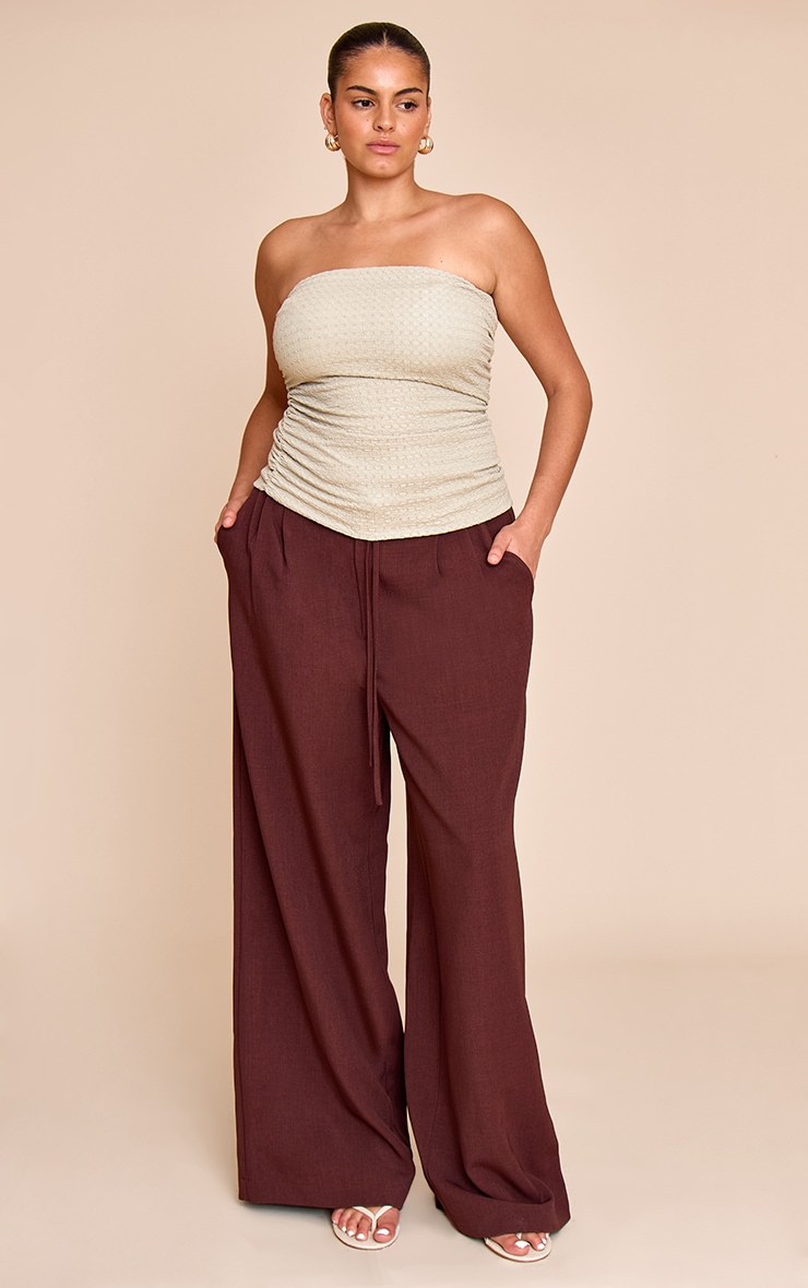 Plus Sage Green Textured Double Layer Bandeau Top image 3
