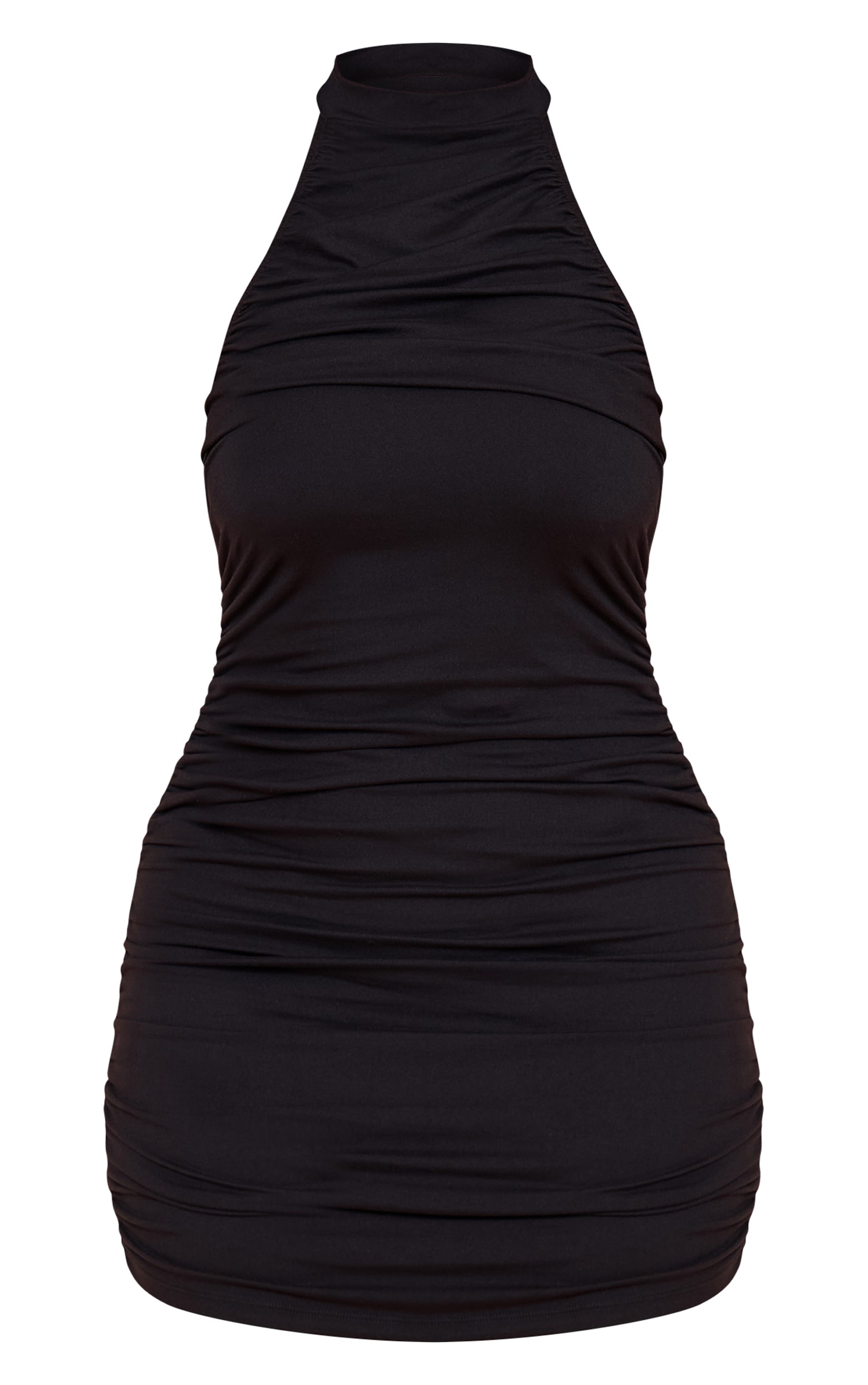 Shape Black Sculpt High Neck Ruched Mini Dress image 5