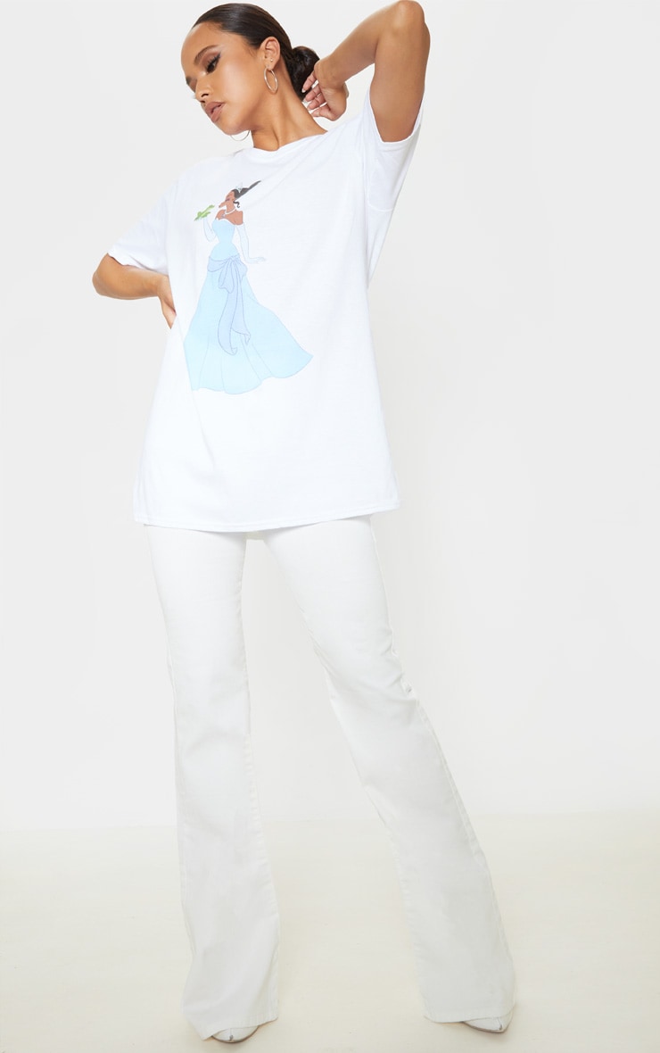 White Disney Princess & The Frog Oversized T Shirt image 4