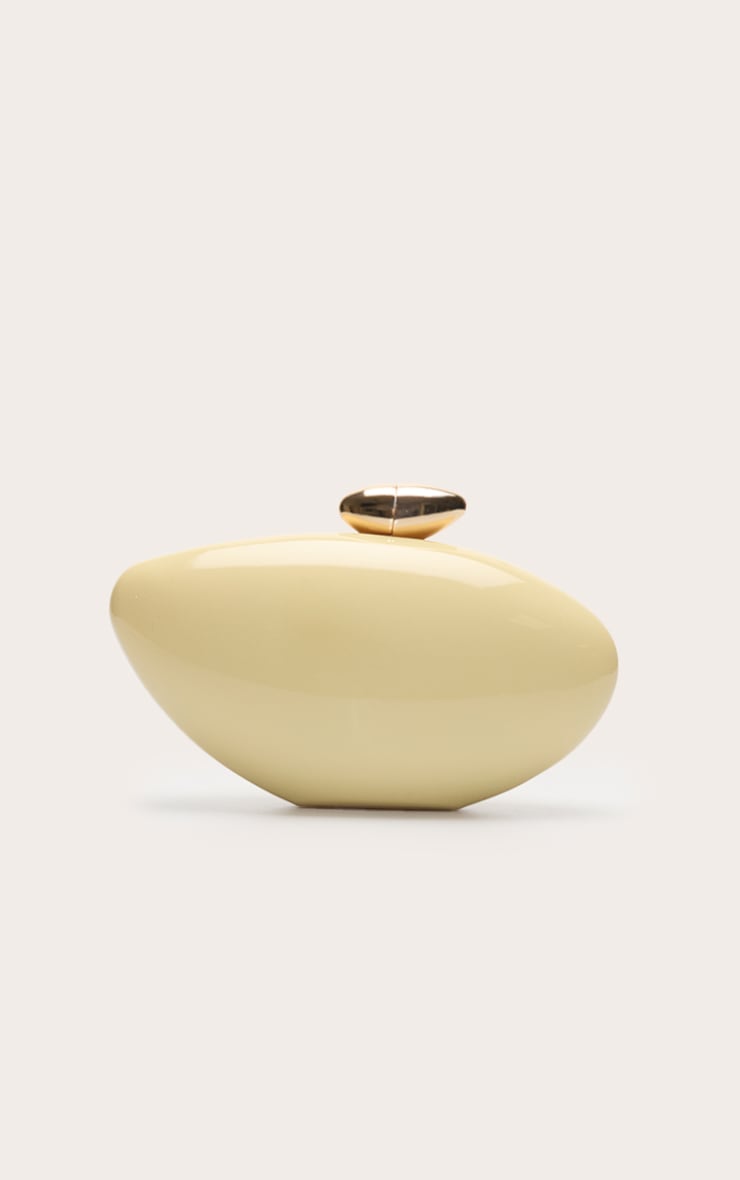 Butter Yellow Gradient Shell Gold Hardware Hard Clutch Bag image 2