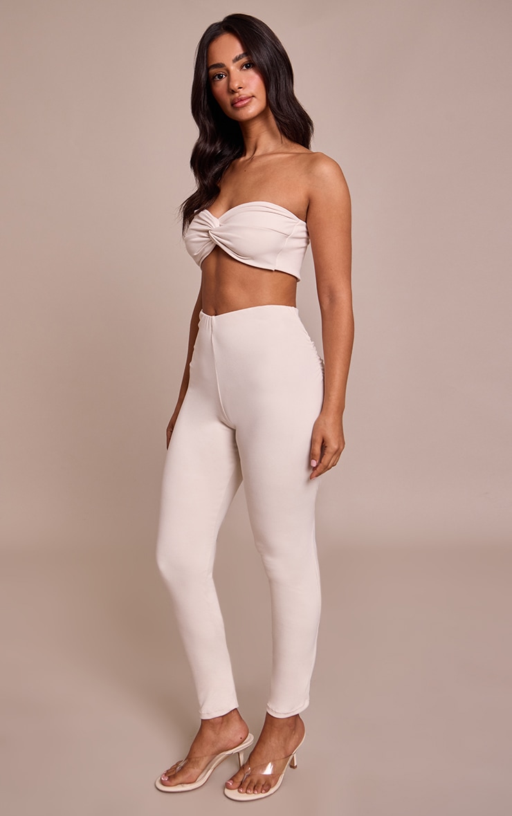 Petite Top bustier très doux écru torsadé devant image 3