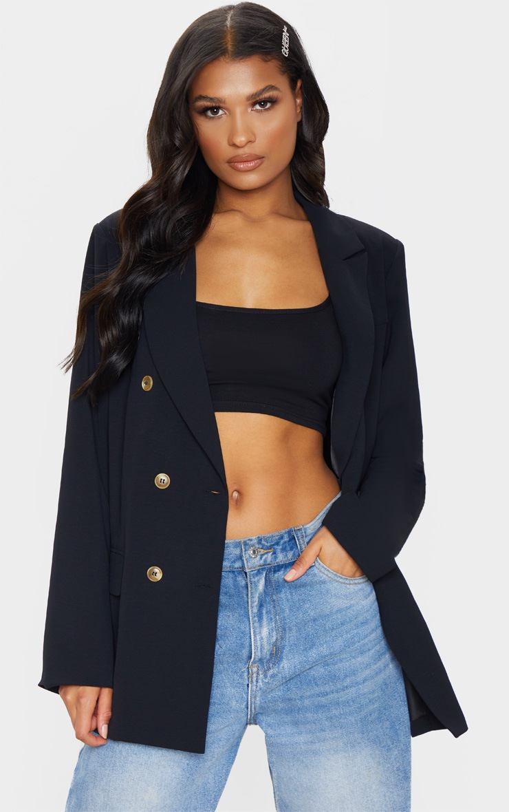 Blazer à épaulettes noir