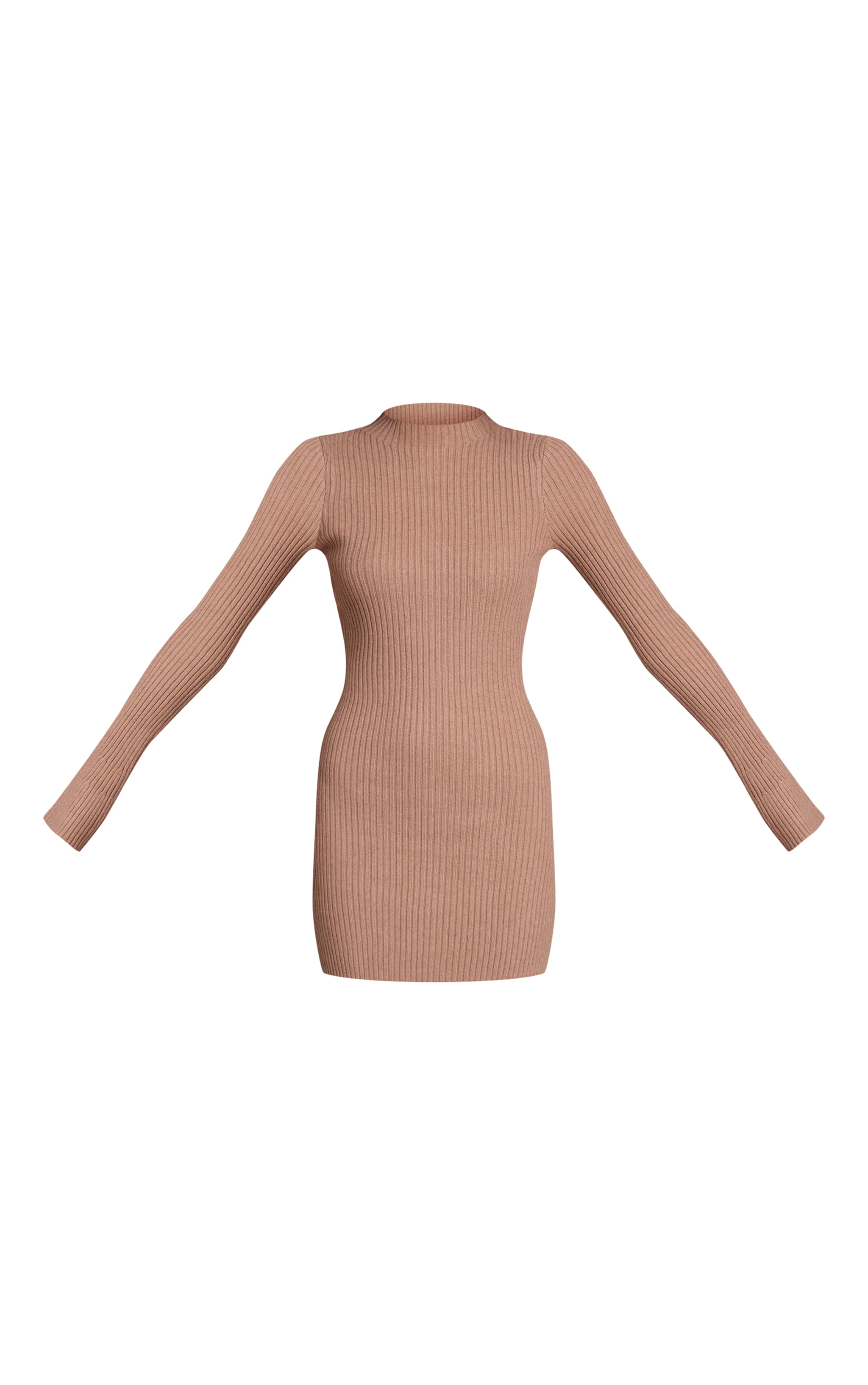 Taupe Rib Knitted Dress image 5