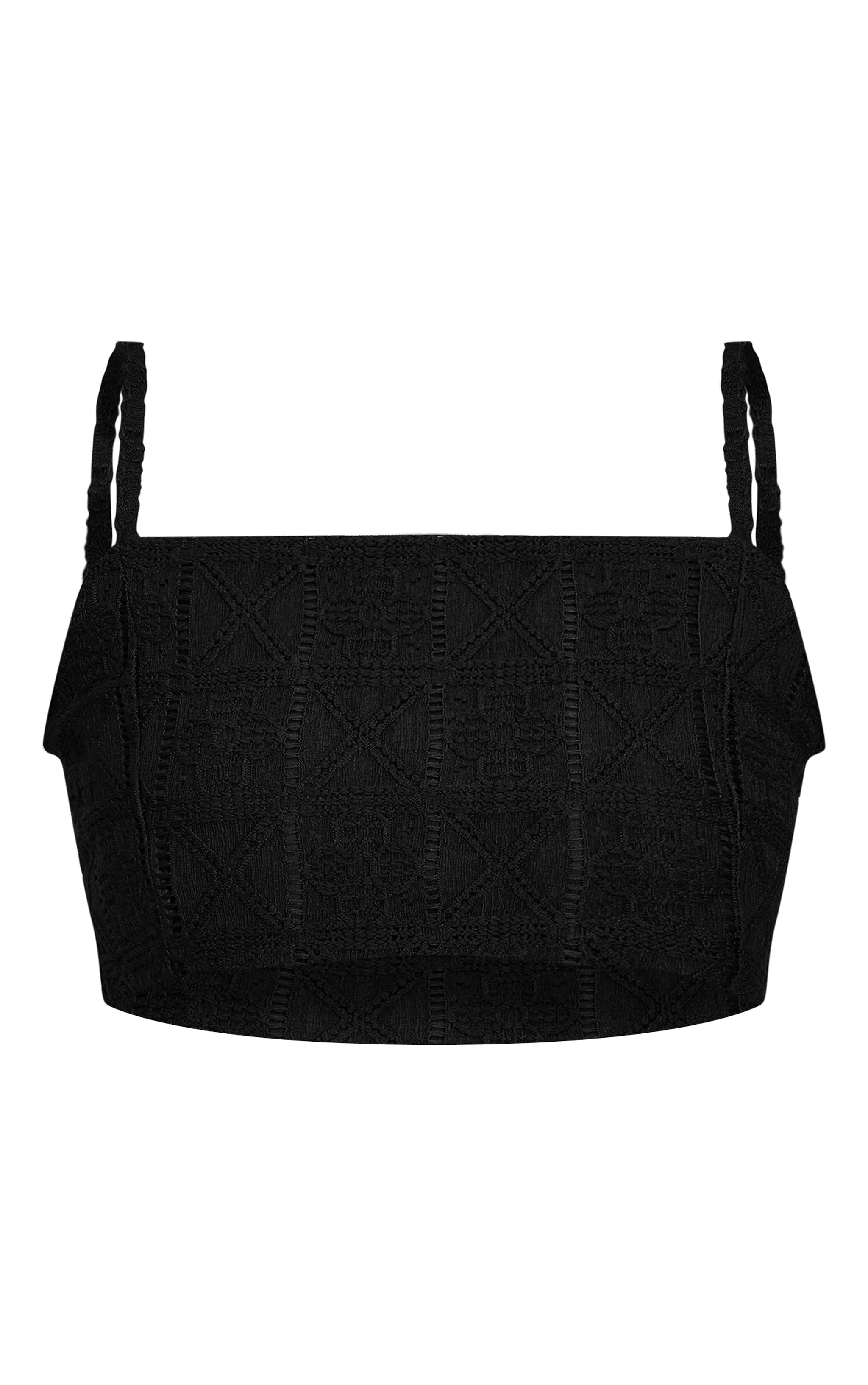 Black Crochet Textured Bralet image 5
