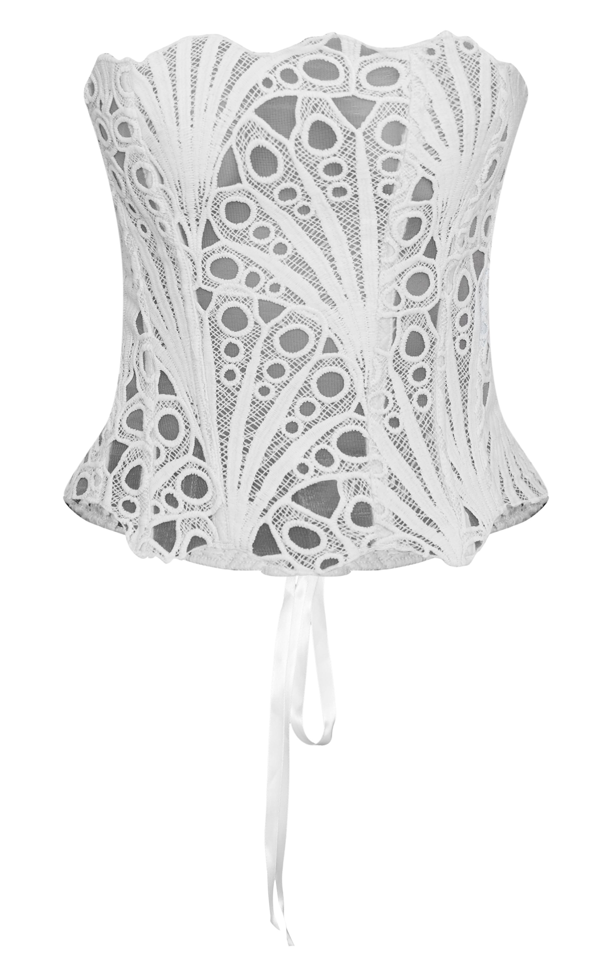 Mint Textured Sheer Floral Lace Corset image 5