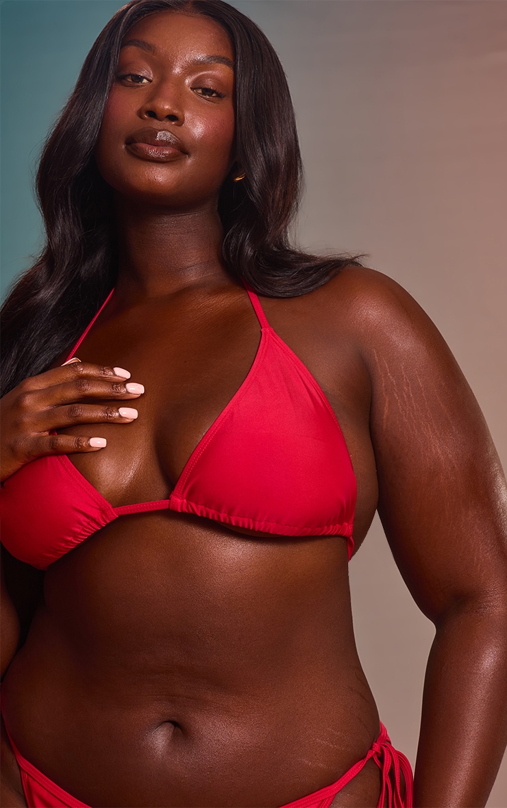 Plus Mix & Match Red Triangle Bikini Top image 4
