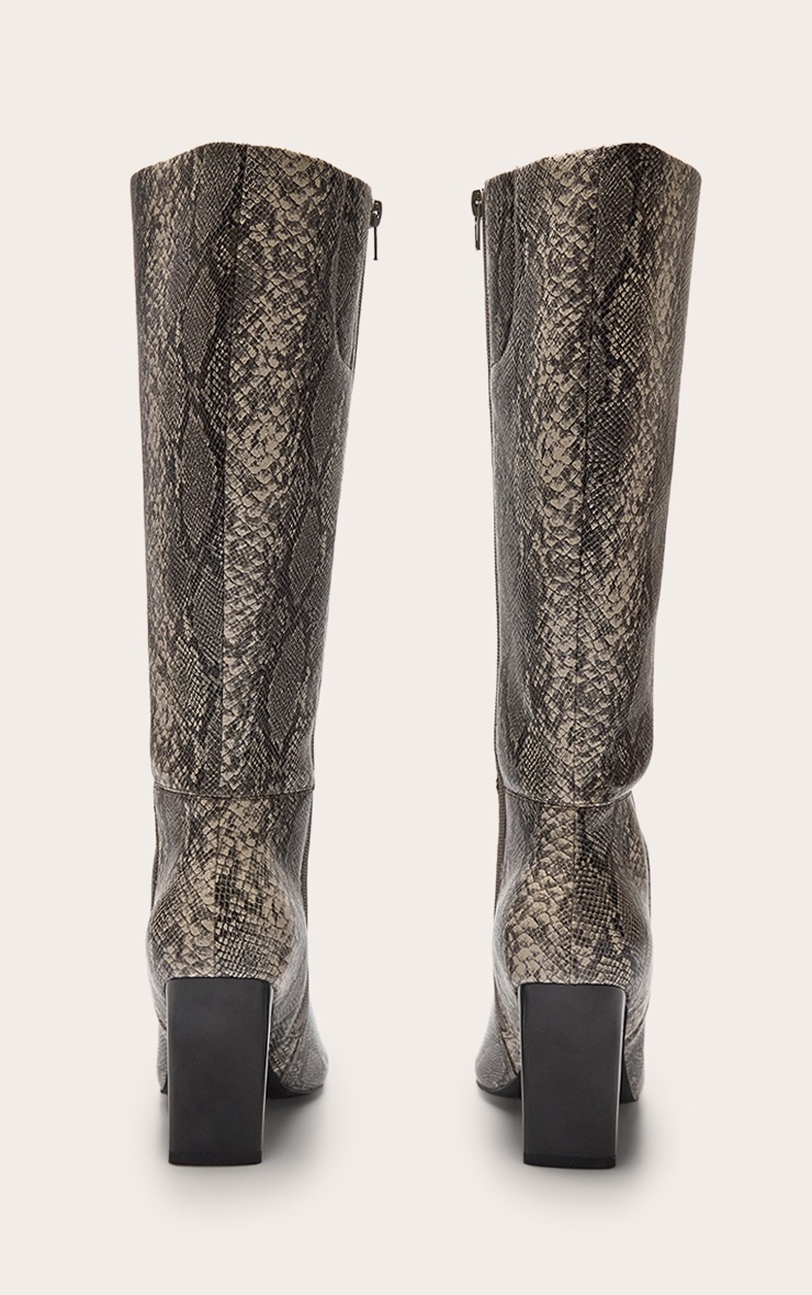 high knee snake boots