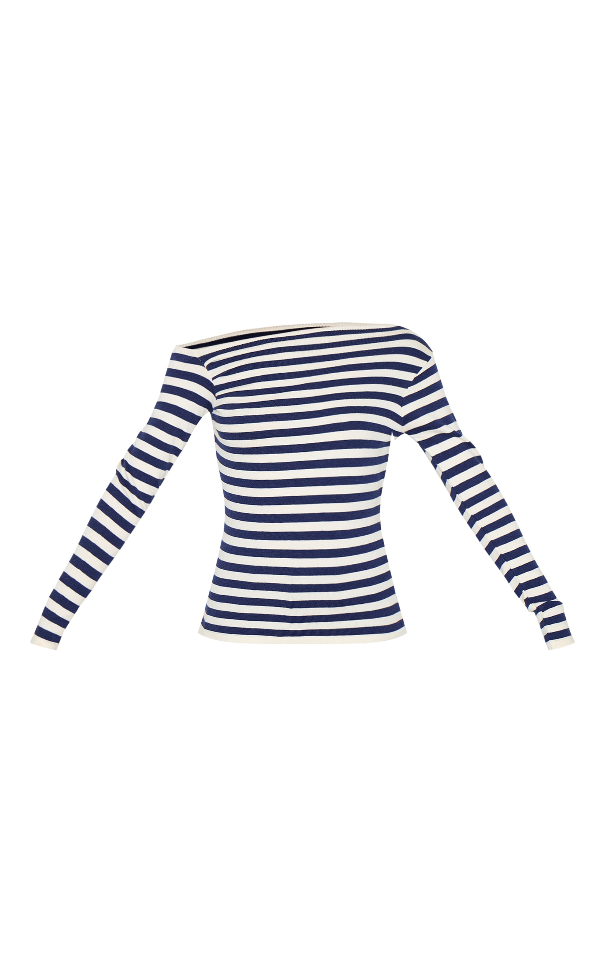 Tall Blue Asymmetric Stripe Knitted Top image 5