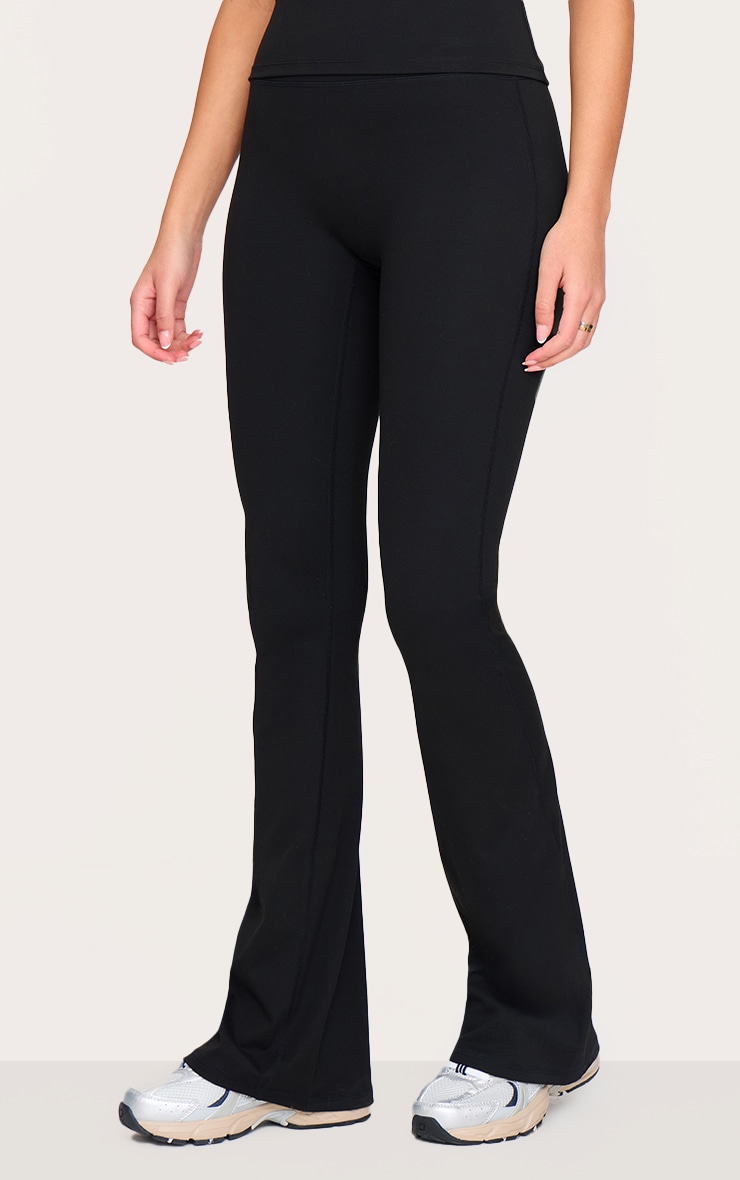 Tall Black Sculpt High Waisted Flared Yoga Pants image 2