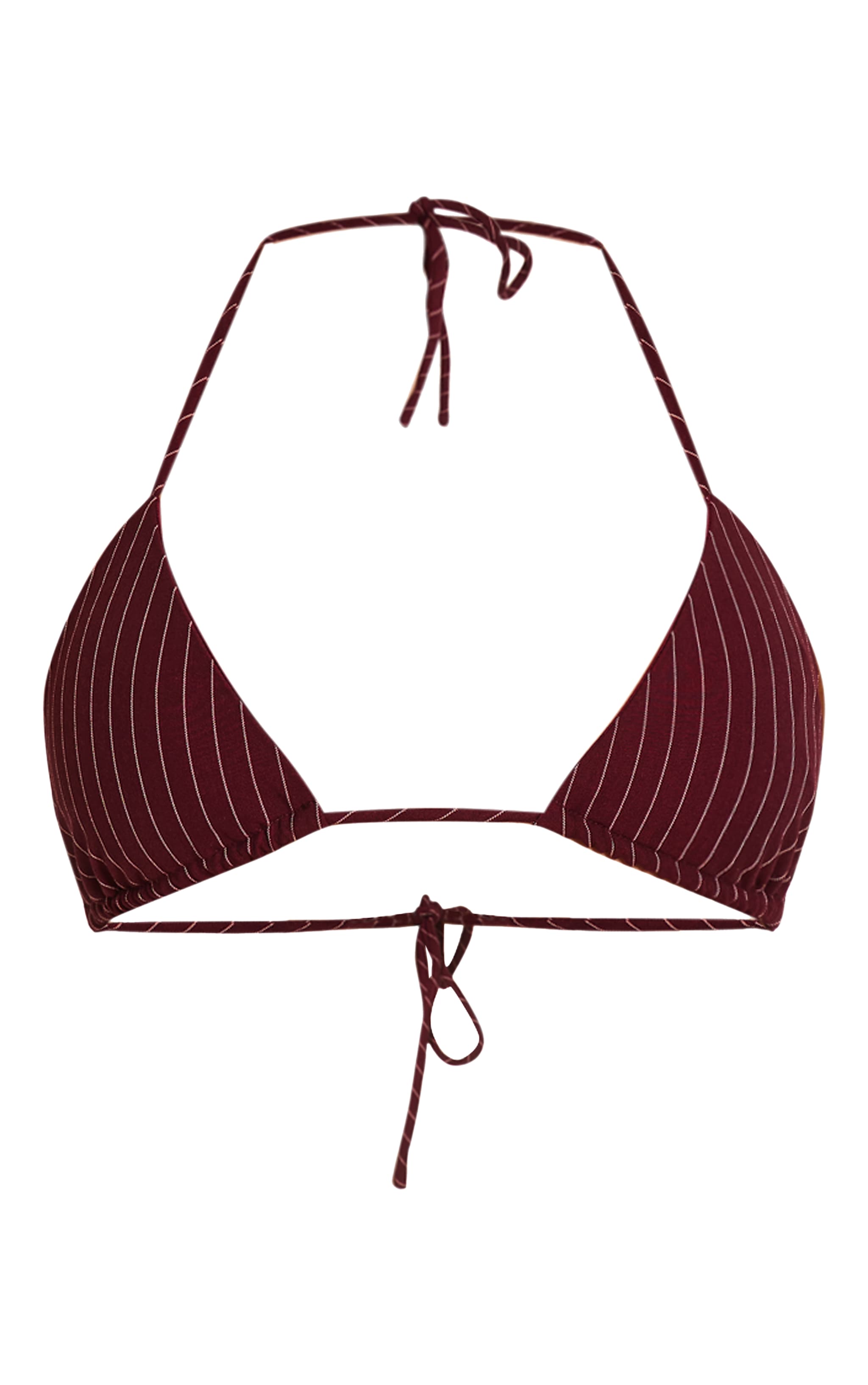 Burgundy Pinstripe Tie Side Bikini Bottom image 5