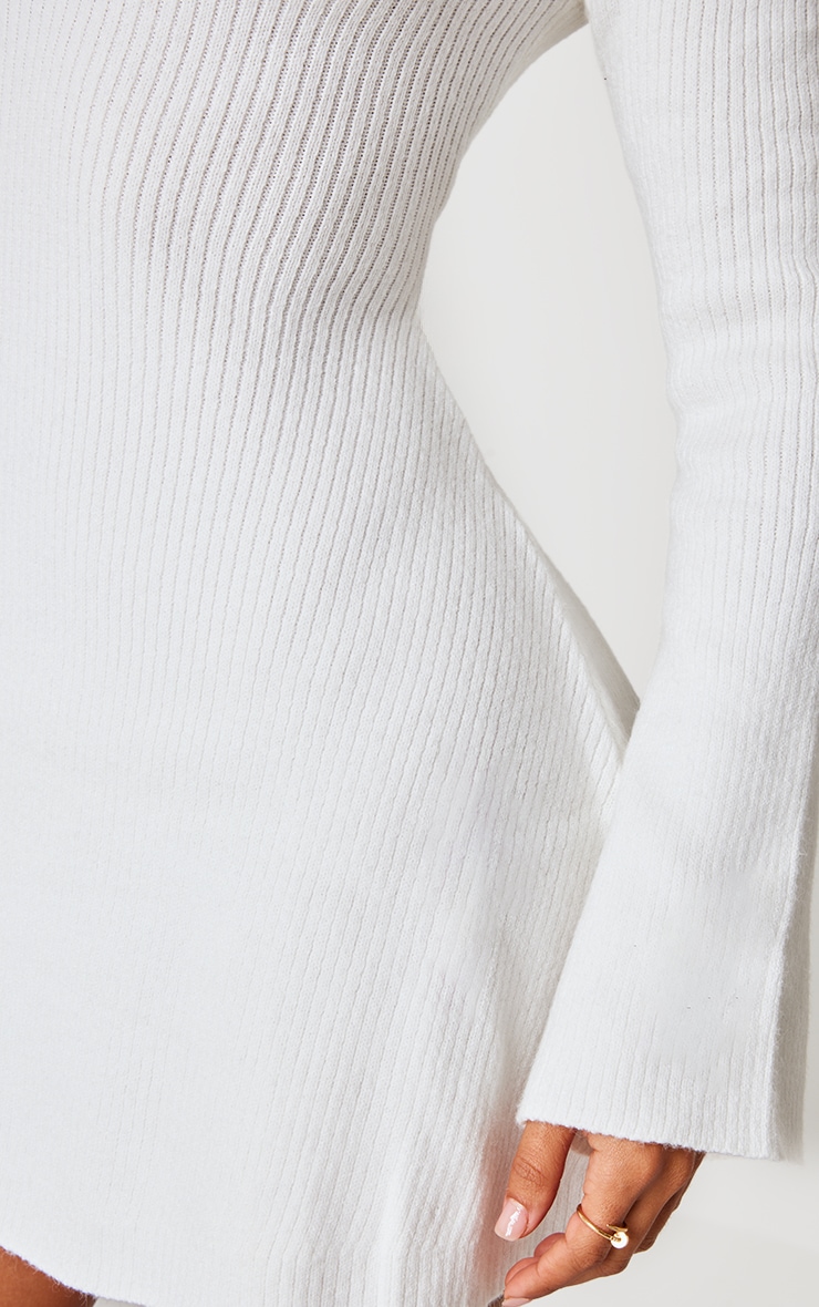 Petite Cream Knitted Long Sleeve Shift Dress image 4