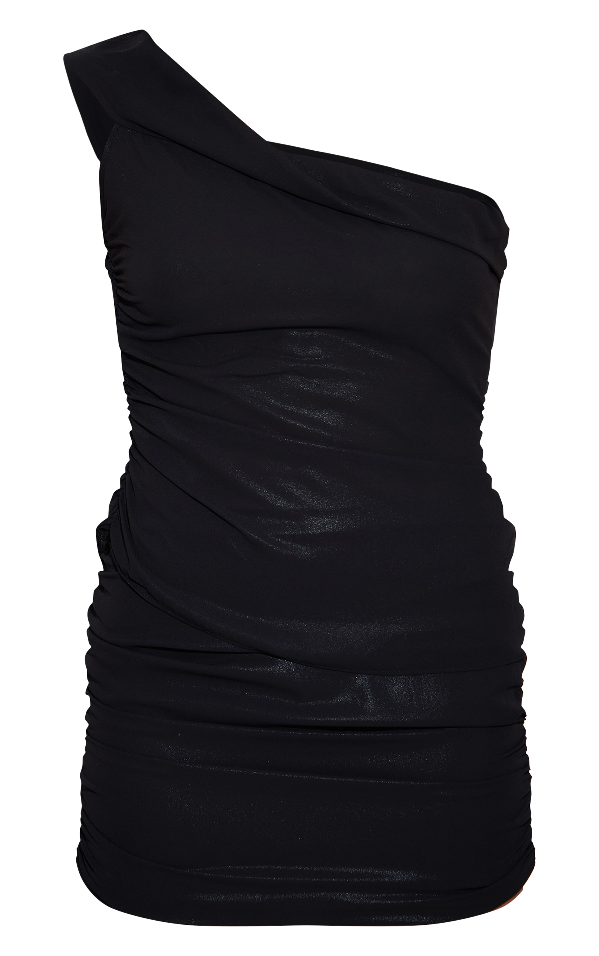 Black Glitter Fold Over Asymmetrical Top image 5