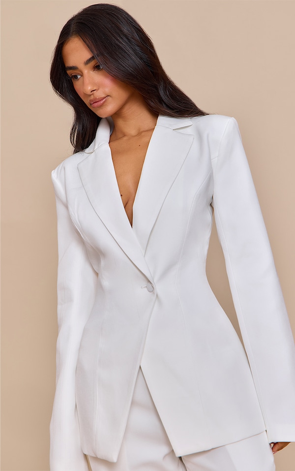 Petite Cinched Waist Open Back Blazer